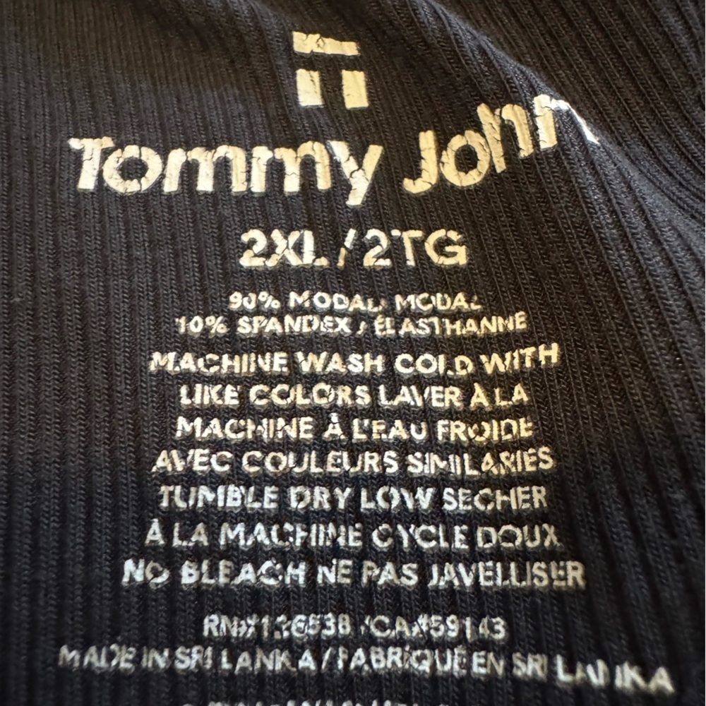 Tommy John Womens 2-Piece Pajama Set Short Sleeve Top &Black Pants Modal 2XL - Picture 3 of 10